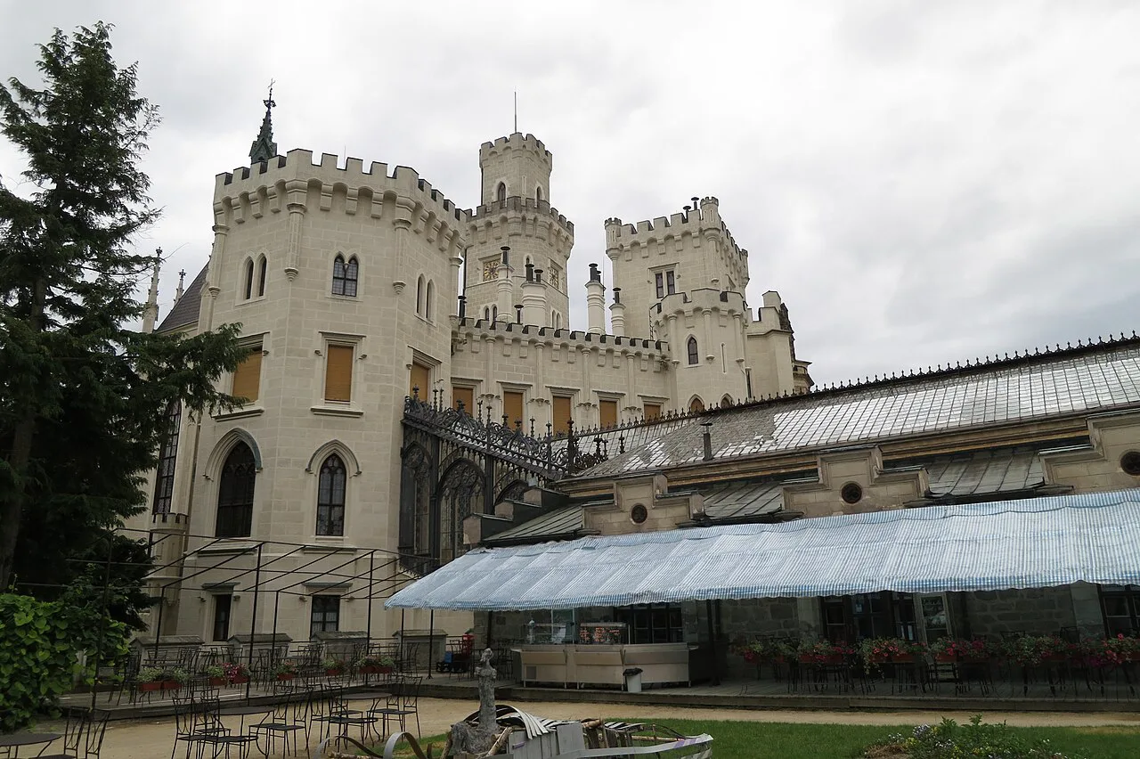 The glasshouse beside Hluboká Castle.