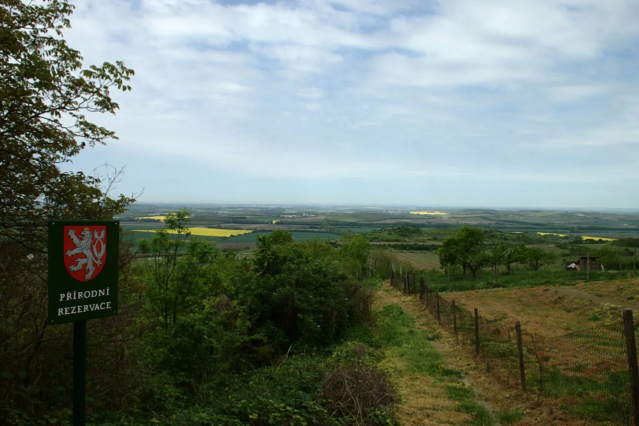The edge of the Turold nature reserve with views over the countryside near Mikulov.