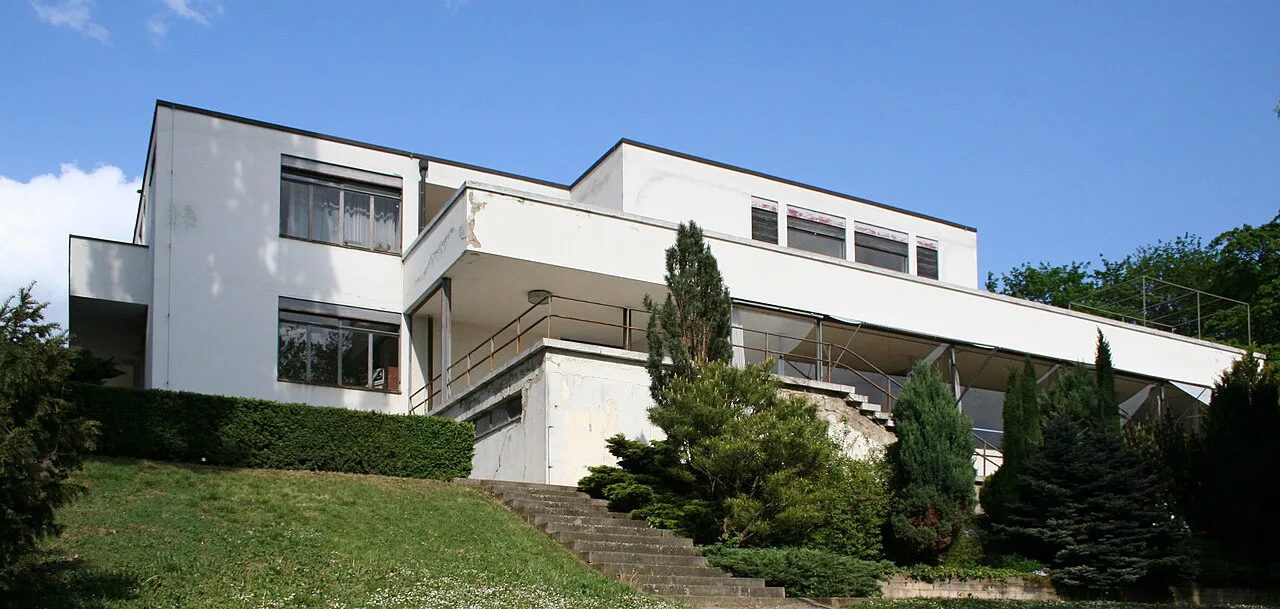 Villa Tugendhat seen from its garden, Brno.
