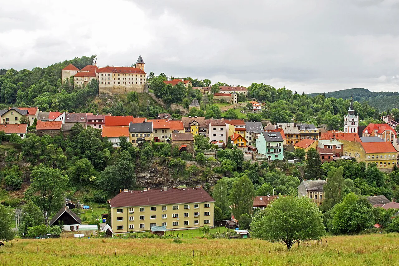 Vimperk with its chateau above the town