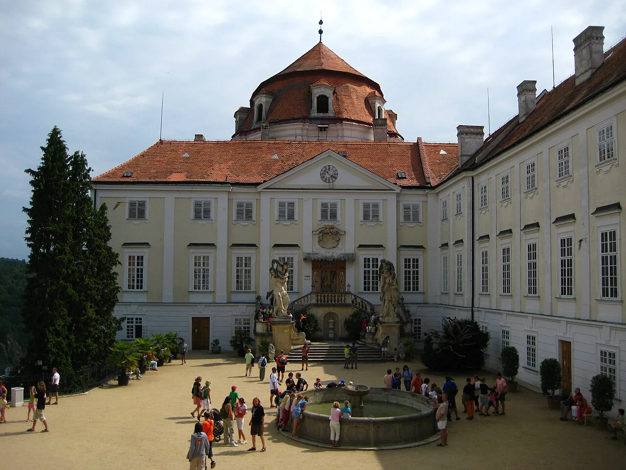 The courtyard of Vranov nad Dyjí Castle.