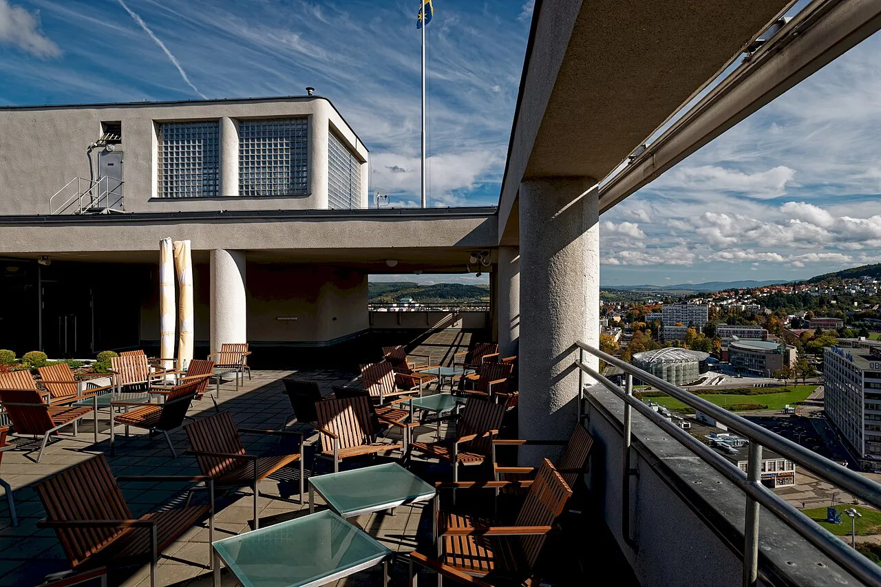 The roof terrace of Baťa's Skyscraper in Zlín.