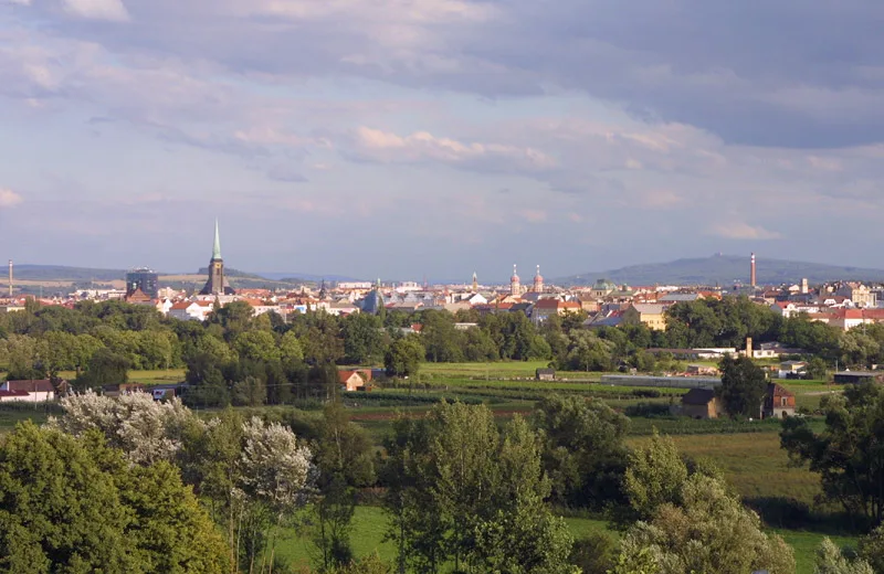 View over Plzeň from Zoo Plzeň.